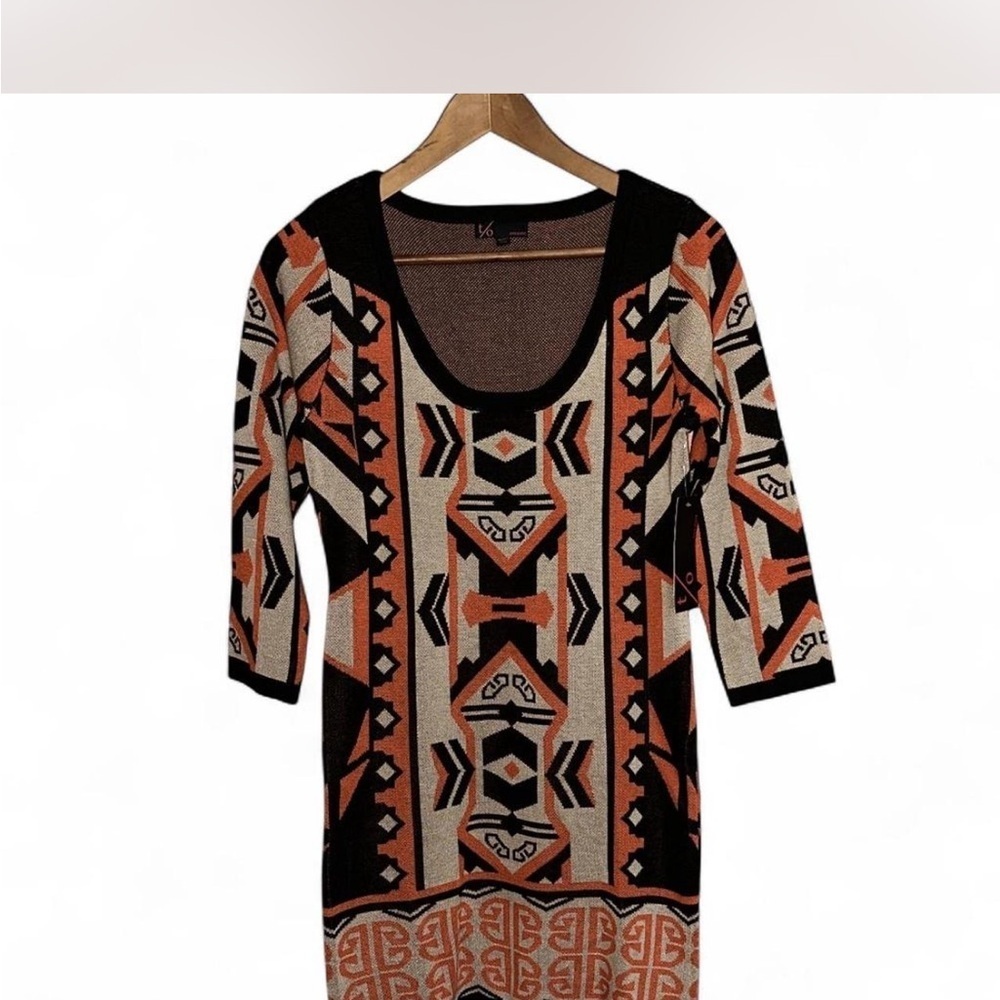 Takeout Knit Geometric Mini Dress - Picture 3 of 5